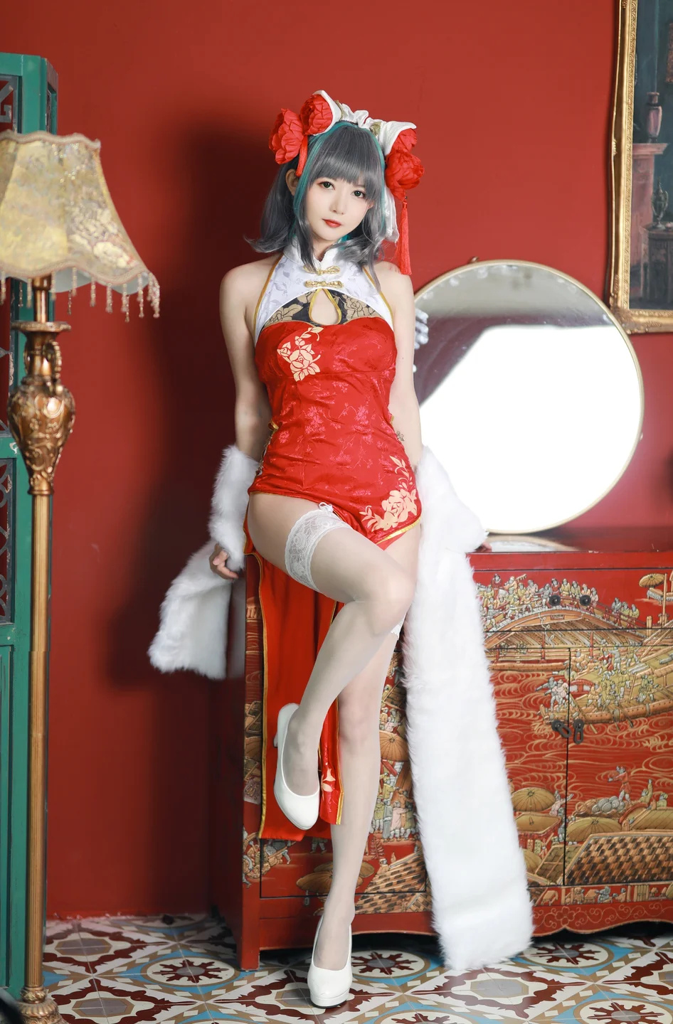 51酱 - 碧蓝航线·柴郡 新春旗袍 [12P-55MB] tg@simisebaisi 【丝足阁】007.webp